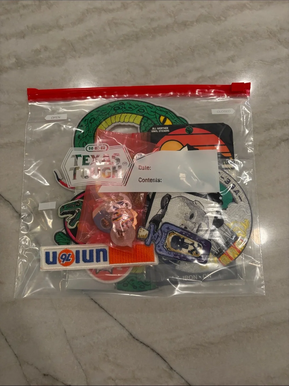 28 piece Assorted Iron-On Patches and Enamel Pins - Multi-Color Patch Collection